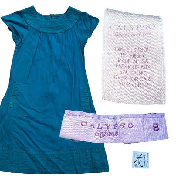 Calypso Enfant 100% Silk Dress Kids Sz 8